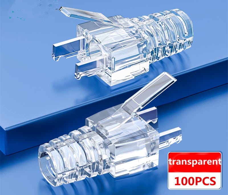 PETECHTOOL RJ45 CAT6 Pass Through 100 Pcs Strain Relief Boots Connectors for Standard CAT6 Ethernet LAN Cable Connector Boot Cover for Various Diameter LAN Cable Clear - Image 3